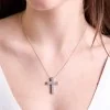9ct White Gold Round Brilliant 0.75ct Diamond Fancy Cross Pendant