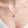 9ct White Gold Round Brilliant 0.10ct Diamond Pear Drop Pendant