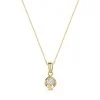 9ct Yellow Gold Round Brilliant 0.10ct Diamond Oyster Style Solitaire Pendant