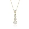9ct Yellow Gold Round Brilliant 0.50ct Diamond Triple Drop Cluster Pendant