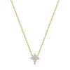 9ct Yellow Gold Round Brilliant 0.13ct Diamond Flower Pendant