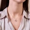 9ct Yellow Gold Round Brilliant Diamond 0.42ct Double Halo Heart Pendant