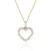 9ct Yellow Gold Round Brilliant Diamond 0.42ct Double Halo Heart Pendant