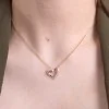 9ct Yellow Gold Round Brilliant 0.10ct Diamond Heart Shape Pendant