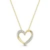 9ct Yellow Gold Round Brilliant 0.10ct Diamond Heart Shape Pendant
