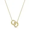 9ct Yellow Gold Round Brilliant 0.25ct Diamond Interlocking Ring Pendant