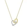 9ct Yellow Gold Round Brilliant 0.06ct Diamond Interlocking Heart Pendant