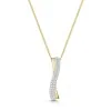 9ct Yellow Gold Round Brilliant 0.10ct Diamond Cross Over Drop Pendant