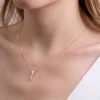 9ct Yellow Gold Round Brilliant 0.10ct Diamond Cross Over Drop Pendant