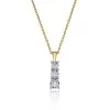 9ct Yellow Gold 0.24ct Diamond 3 Stone Pendant