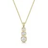 9ct Yellow Gold Round Brilliant 0.50ct Diamond 3 Stone Drop Pendant