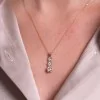 9ct Yellow Gold Round Brilliant 1.00ct Diamond 3 Stone Drop Pendant