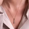 9ct Yellow Gold Round Brilliant 1.00ct Diamond 3 Stone Drop Pendant