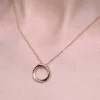 9ct Yellow Gold Round Brilliant 0.15ct Diamond Circle Pendant