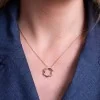 9ct Yellow Gold Round Brilliant 0.15ct Diamond Circle Pendant