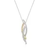 9ct Two Colour 0.11ct Fancy Diamond Drop Pendant Necklace