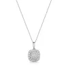 Platinum 0.50ct Princess Cut Diamond Double Halo Pendant