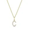 9ct Yellow Gold Round Brilliant 0.05ct Diamond Initial C Pendant