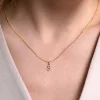 9ct Yellow Gold Round Brilliant 0.06ct Diamond Initial S Pendant