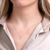 9ct White Gold Round Brilliant 0.06ct Diamond Initial A Pendant