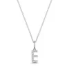 9ct White Gold Round Brilliant 0.07ct Diamond Initial E Pendant