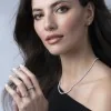 18ct White Gold Brilliant Cut 2.97ct Diamond Graduated Tennis Necklace