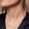 9ct White Gold Brilliant Cut 3.03ct Diamond Tennis Necklace