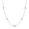 9ct White Gold 0.18ct Diamond Cluster Staggered Necklet