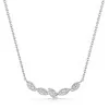 9ct White Gold Round Brilliant 0.15ct Diamond Marquise Style Necklet