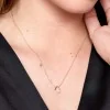 9ct Yellow Gold Round Brilliant Cut Pear Shape 0.05ct Diamond Necklet