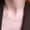 9ct Yellow Gold Round Brilliant 0.40ct Diamond Rub Over Staggered Necklet