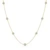 9ct Yellow Gold Round Brilliant 0.40ct Diamond Rub Over Staggered Necklet