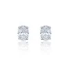 18ct White Gold Oval Cut 1.00ct Diamond Earrings