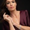 18ct White Gold Baguette and Brilliant Cut 0.75ct Diamond Bar Pendant