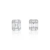 18ct White Gold Baguette and Brilliant Cut 0.50ct Diamond Cluster Stud Earrings