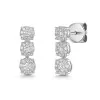 18ct White Gold Round Brilliant 0.65ct Diamond Triple Cluster Drop Earrings