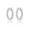 18ct White Gold Brilliant Cut 1.00ct Diamond Hoop Earrings