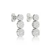 9ct White Gold Brilliant Cut 1.00ct Diamond Cluster Drop Earrings