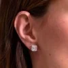 9ct White Gold Baguette & Round Brilliant Cut 0.75ct Diamond Earrings