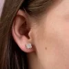 9ct White Gold Round Brilliant 0.75ct Diamond Cluster Earrings