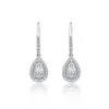 9ct White Gold Baguette and Brilliant Cut 0.50ct Diamond Drop Earrings