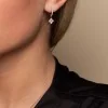 9ct White Gold Brilliant Cut Diamond 0.88ct Cluster Hoop Earrings