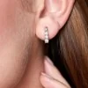 9ct White Gold Round Brilliant 0.30ct Diamond Three Stone Drop Earrings