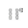 9ct White Gold Round Brilliant 1.00ct Diamond Triple Cushion Drop Earrings - Exclusive to CH