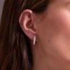 9ct White Gold Round Brilliant 0.90ct Diamond Hoop Earrings