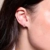9ct Yellow Gold 0.13ct Round Brilliant Diamond Open Circle Stud Earrings
