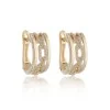 9ct Yellow Gold Brilliant Cut 0.46ct Link Diamond Hoop Earrings