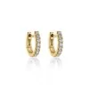 9ct Yellow Gold Brilliant Cut 0.15ct Diamond Huggie Hoop Earrings