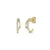 9ct Yellow Gold Round Brilliant 0.08ct Diamond Hoops Earrings