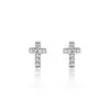 9ct White Gold 0.05ct Diamond Cross Earrings
